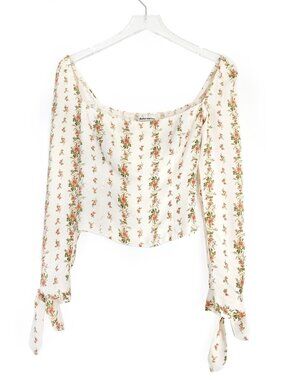 Reformation Ariana Top Women's Square Neck Floral Blouse Multi Size 0